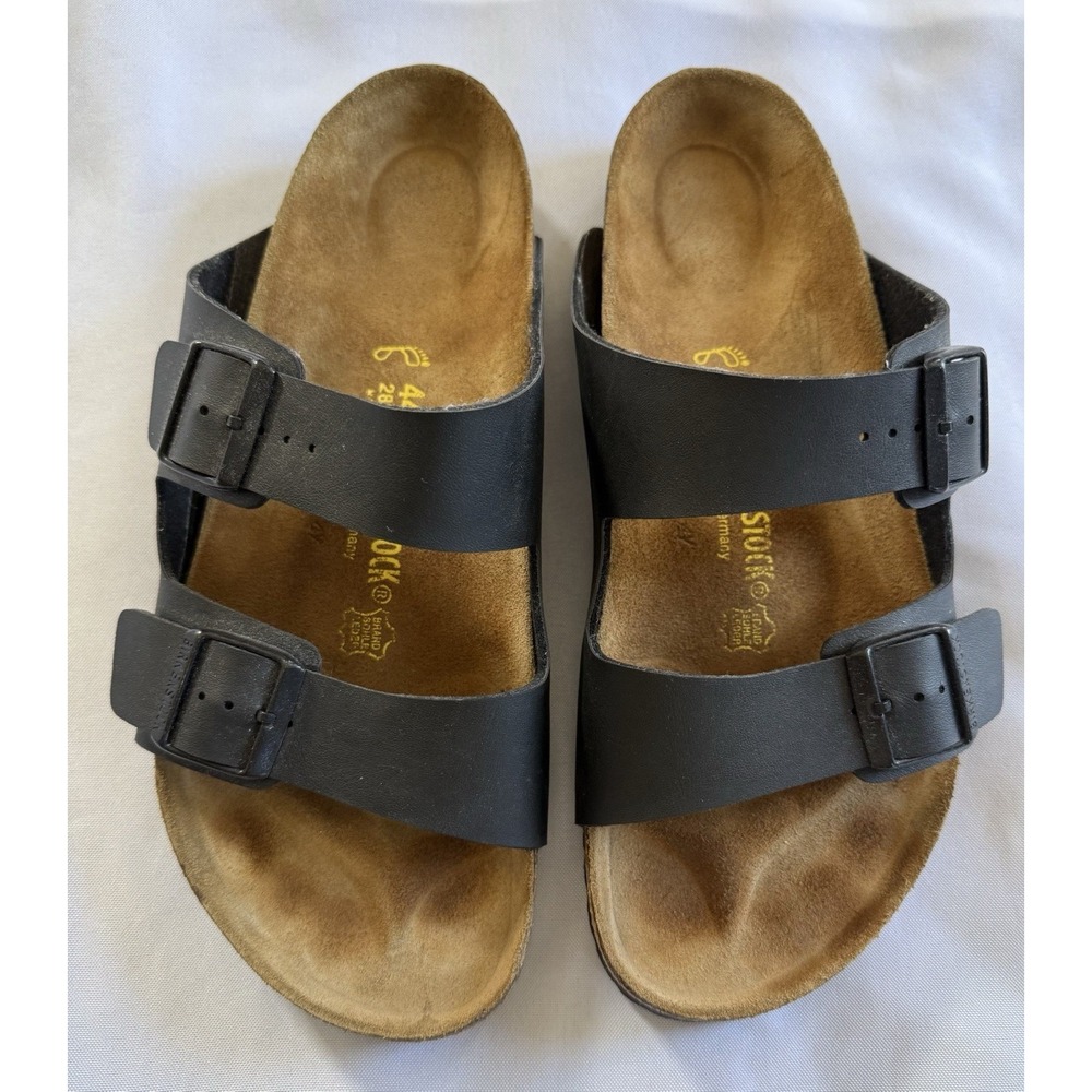 Birkenstock sandals men Sz 44 Black Leather EUC Germany